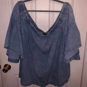Off-The-Shoulder Denim Top